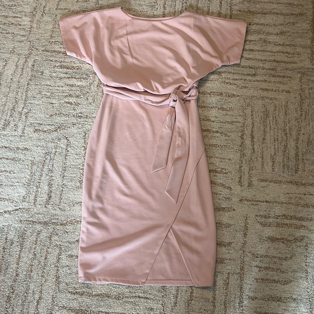 Kensie Soft Pink Midi Dress with Belt